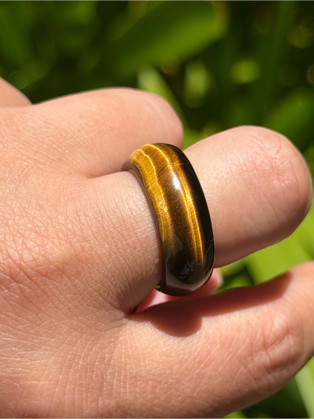 Size 7 natural golden tiger eye‎ ring 1648 - Picture 4 of 8